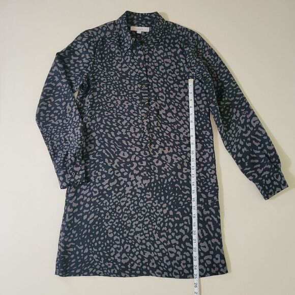 Loft Leopard Print Long Sleeve Shirt Dress - Picture 7 of 16